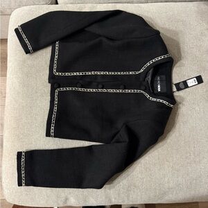 Fashion Nova Black Tweed Cropped Blazer